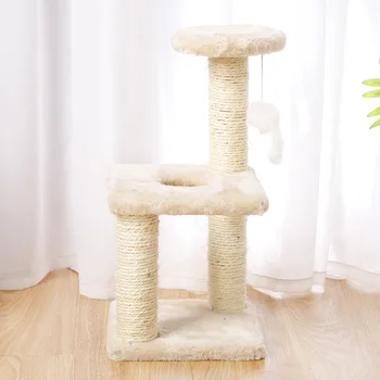  Sisal mačka plezanje okvir tri stolpec tri plasti kvadratni plošče srednje mačka platforma jumping mačka mačka igrače stolp mačka drevo