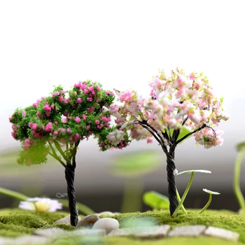  1PC Mini Simulacije Dreves Sakura Miniature Mikro pokrajina Nastavitev Za Vrtno Mizo Dekoracijo Doma Mini Plovilo Figurice