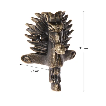  4Pcs Antično Bronasti Konj Glavo Nakit Darilo Polje Lesa Primeru Dekorativni Noge Noge Kotu Zaščitnik 39*24 mm