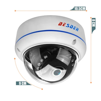  BESDER H. 265 5MP 4MP 2M IP Kamere, Avdio Vandalproof IR Noč Dome Varnostna CCTV Kamera ONVIF FTP Opoz. na E-pošto Motion Detect IPC