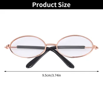  Barvita Kul Očala Krog Kovinski Okvir Mini Sončna Očala Plišastih Lutka Očala Pet Sunglasse Za Blythe Lutka Dodatki