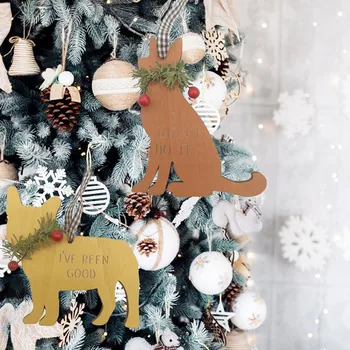  Lesene Božič Psa Z Garland Rdeče Sadje Božično Drevo Obesek, Božični Okraski, Obrti Avto Mahati Ornament