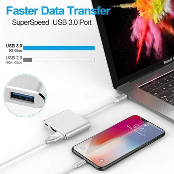  Tip-c ZVEZDIŠČE USB C Do HDMI je Združljiv Razdelilnik USB-C 3 V 1 4K HDMI USB 3.0 PD Hitro Polnjenje Smart Adapter Za MacBook
