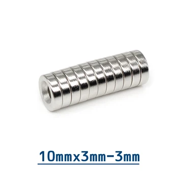 10/20/50/100/150/200/300PCS 10x3-3 Okroglo Izvrtino Neodymium Magnetom 10x3 Hole 3 mm N35 Močan Močnih Magnetov 10*3-3 mm 10*3