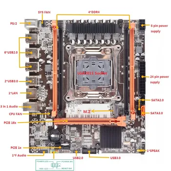  MXRx99 Xeone5 2666 v3 lga 2011-3 procesorja, matične plošče, komplet set reg 16 gb pomnilnik ddr4 mainboard bo ustrezala matično ploščo z USB3.0 NVME M. 2