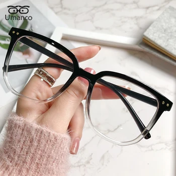  Pregledna Kvadratnih Kratkovidnost Očala za Ženske, Moške Anti Modra Svetloba Računalnik Očala Študentov Optični Okvir Recept za Očala 0