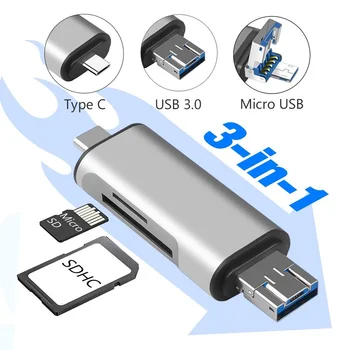  Univerzalni USB OTG Adapter Tip C Micro USB na Usb Podatkov Bralnik Kartic za Samsung Android Telefon Xiaomi Tablični Prenosnik Dodatki