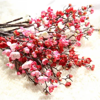  Slive Češnje cvetovi Umetne Svile cvetja flores Sakura veje Dom tabela dnevna soba Dekor DIY Poroka Dekoracija