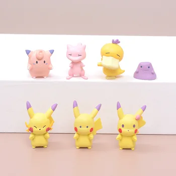  Pokemon Anime Številke Ditto Cosplay Psyduck Mew Clefairy Pikachu PVC namizna Dekoracija Otroci Igrače Zbirateljskih Rojstni dan Darila