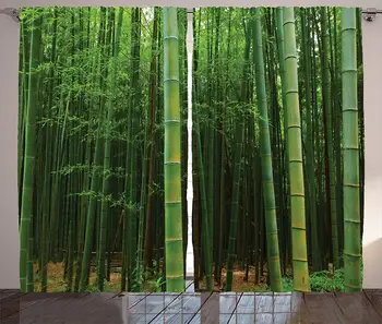  Bambus Zavese Bambusov Gozd Eksotične Sveže Džungle Vizijo z Visokimi Poganjki Tropic Wonderland, Dnevna Soba, Spalnica Dekor