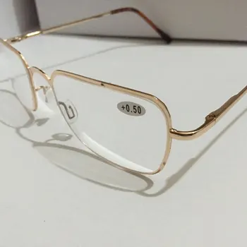  Branje Očala Moški Ženske +450 +500 +550 +600 +650 +700 +750 +800 iz Nerjavečega Jekla, Stekla za Očala Gafas de Lectura Poceni