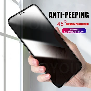  45 Stopnja Anti-Spy Kaljeno Steklo za IPhone 13 12 Mini 11 Pro XS Max X XR Zasebnost Zaslon Patron IPhone 7 8 6 6S Plus SE 2020