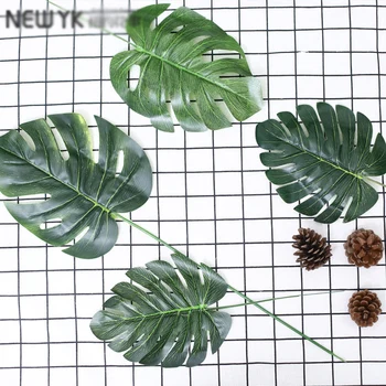  En Kos monstera umetne rastline plastičnih tropsko drevo palme, listi domačem vrtu okrasni dodatki, Fotografije Dekorativni