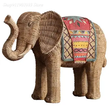  Smole Obrt Okraski Pleteni Ročno poslikano Slon Ornament Simulacije Živali Kip Ročno Slon Dekoracijo