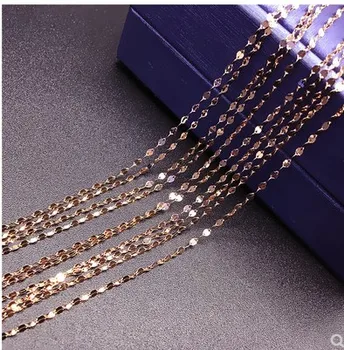  14k zlato ogrlice za ženske 585 nakit rose zlata ogrlica 1,2 mm dolge verige ogrlica 40-80 cm