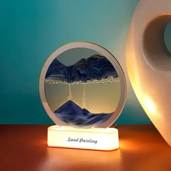  Premikanje Peska v slikah Noč Lahka 3D Dinamično Ornament Dekoracijo Živim Slikarstvo Tabela luči za dnevno Sobo, Namizni Spalnica