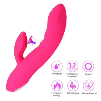  12 Načinov Vibracij 7 Načini Sesanje Sesalniki Stimulator AV Rabbit Vibrator, Vibrator Nastavek Bedak Klitorisa Sesanju Vibrator