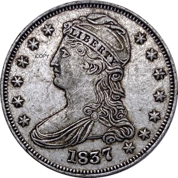  Zda 1837 50 Centov Brez Obeh Skrajnih Bankrot Pol Dolarja Cupronickel (Pozlačeno Srebro Kopija Kovanca
