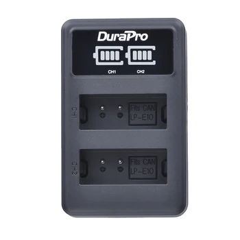 DuraPro 1500mAh LP-E10 LP-E10 LPE10 Fotoaparata, Litij-ionska Baterija + LED USB Polnilec Za Canon 1100D 1200D Poljub X50 X70 Rebel T3 T5