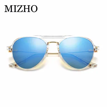  MIZHO Prozorni Plastični Okvirji Pilotni sončna Očala Ženske Zrcalni Objektiv Visoke Kakovosti UV400 Pravi Barvo Moških Koreja Očala Mujer bela
