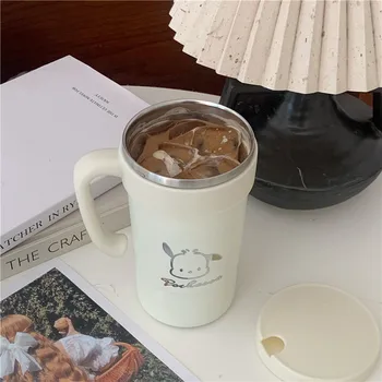  Srčkan Kuža Termovko Pokal za Mleko, Kava Espresso 580ML Prenosni iz Nerjavečega Jekla Toplotna Mešalniku z Ročajem Home Office Sok Vrč