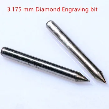  3.175 mm 3 mm, Diamant Graviranje bitov povlecite graverja cnc diamond točke metal kamen Carving rezkanje orodja za rezanje 2pcs