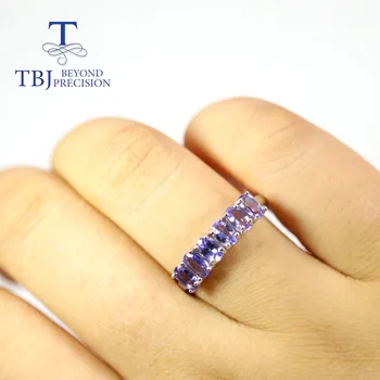  Klasične Naravnih Tanzanite Nakit set pravi tanzanite gemstone ovalne 3*5 mm 925 sterling srebrni prstan uhan žensk fine nakit