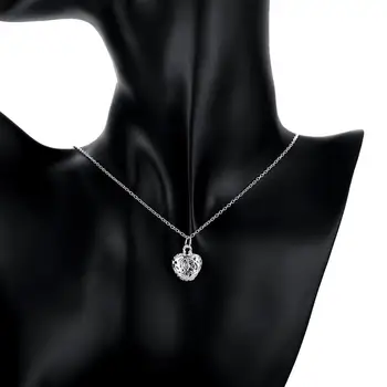  925 sterling Srebrna ogrlica, uhani Nakit set za ženske srce Votlih Moda Stranka Božična Darila visoke kakovosti